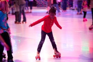 little girl roller skating