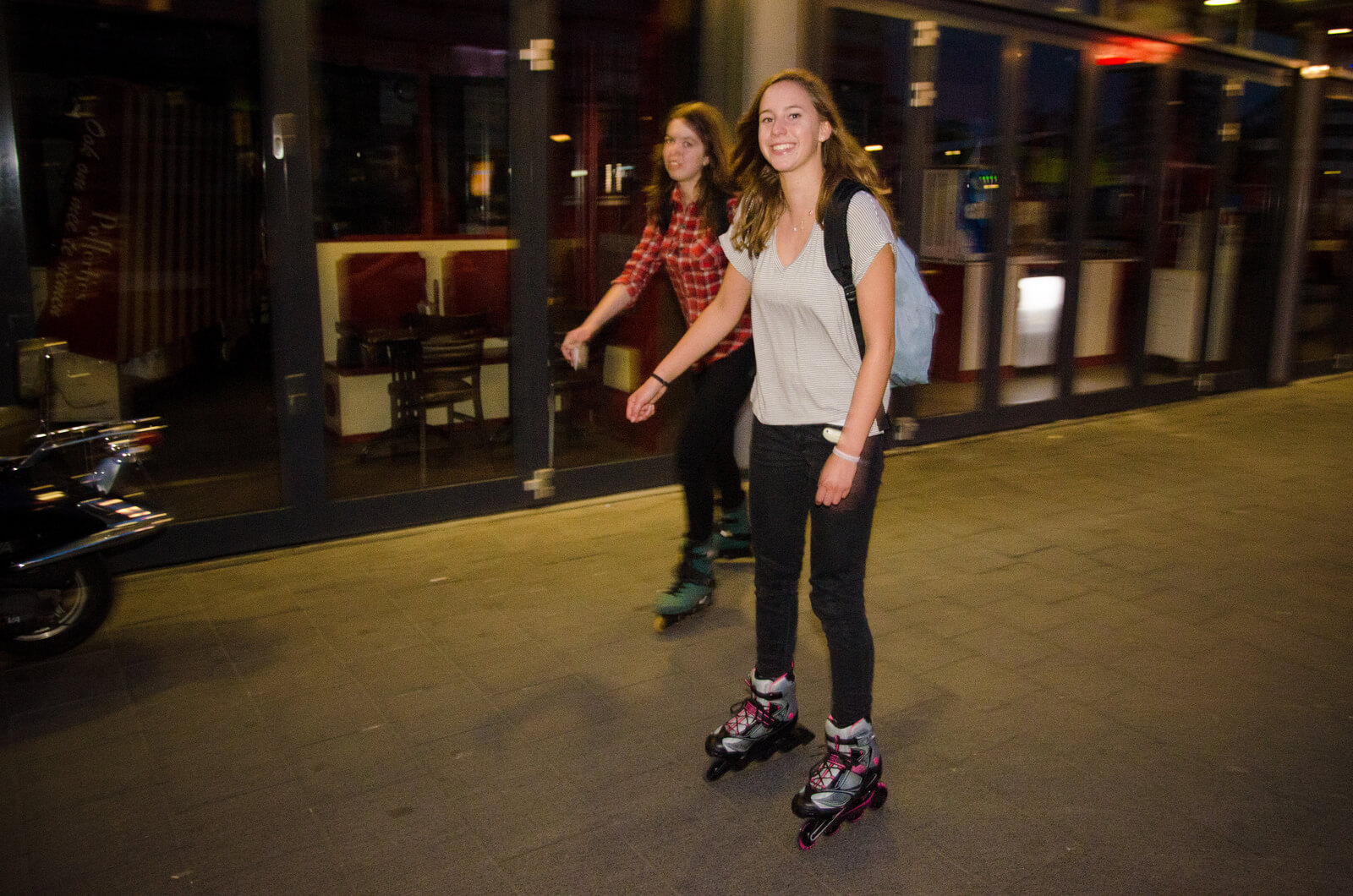 girls roller-skating